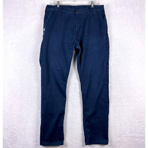 Zace Handmade Workwear Pants Mens 36x34 Blue Utility Stretch Made in USA